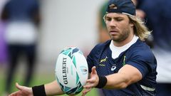 South Africa's Faf de Klerk is instantly recognisable from his long hair