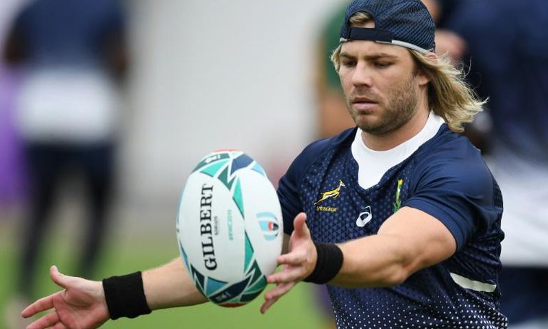 South Africa's Faf de Klerk is instantly recognisable from his long hair