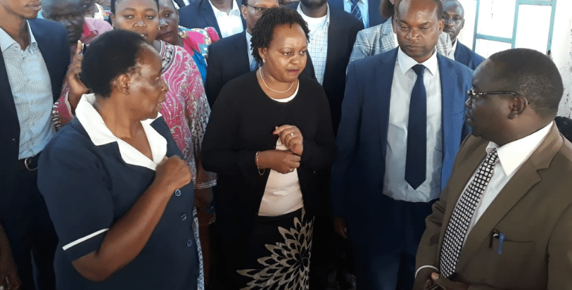 Governor Anne Waiguru during a follow-up inspection of Kerugoya County Referral Hospital