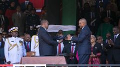 President Uhuru Kenyatta with CBK governor Patrick Njoroge