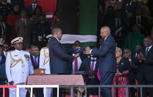President Uhuru Kenyatta with CBK governor Patrick Njoroge