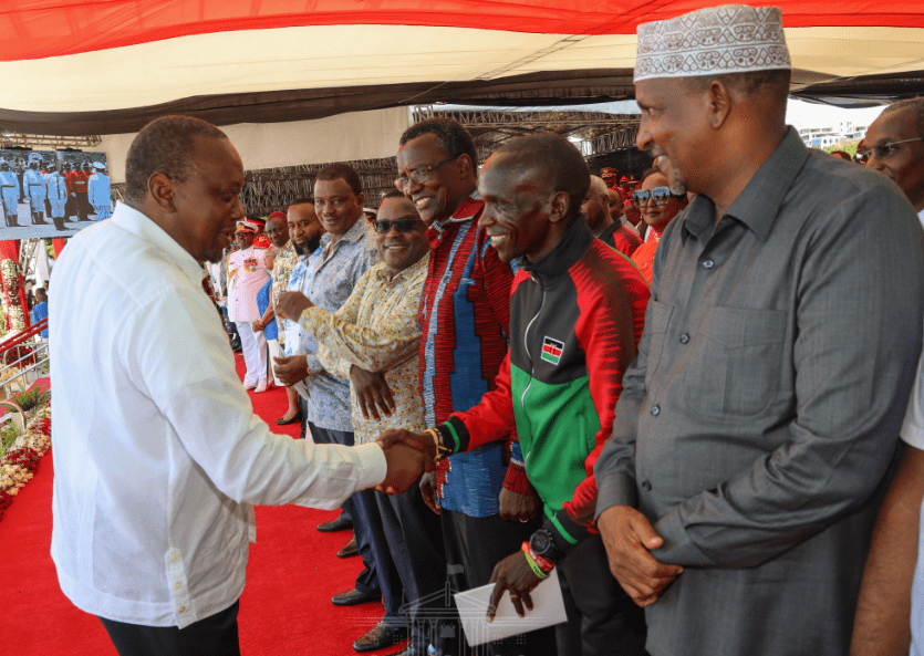 Uhuru awards Eliud Kipchoge with the Elder of the Order of the Golden Heart