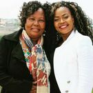Alex Mwakideu's sister Rozina with their mother