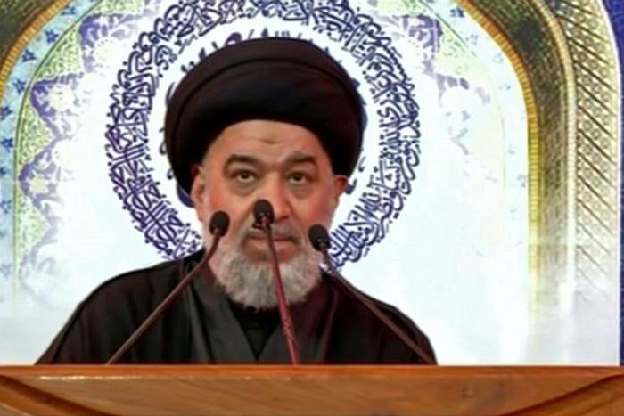 Ahmad Al-Safi, a representative of Sistani, read the Shiite cleric's statement on October 4 urging Iraq to heed protesters 'before it's too late', in a televised speech