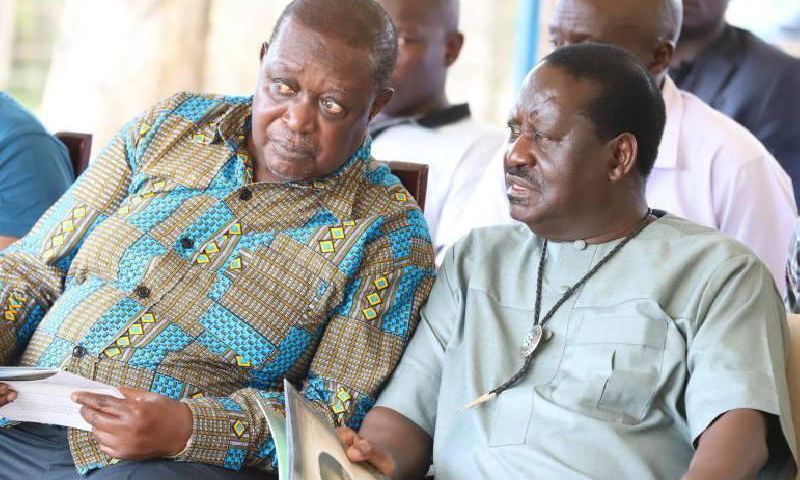 File image of Oburu Oginga with Raila Odinga