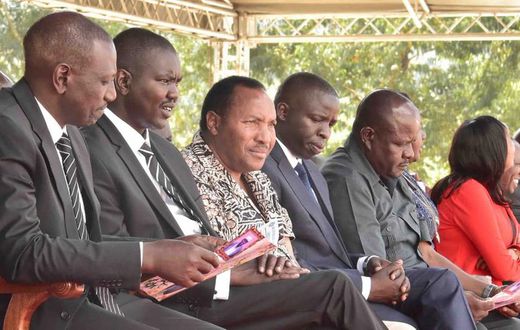 File image of DP William Ruto, Governor Jackson Mandago, Ferdinand Waititu, Stephen Sang and MP Justus Kizito Sang has called for thorough investigations into an alleged plot to assasinate the DP
