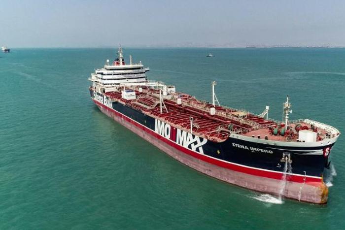 British-flagged oil tanker Stena Impero leaves Bandar Abbas port in southern Iran where it had been detained for more than two months