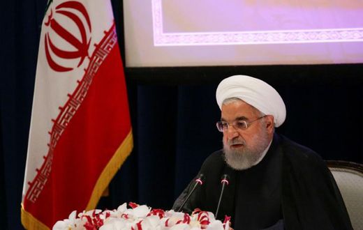 Iranian President Hassan Rouhani speaks during a press conference in New York on September 26