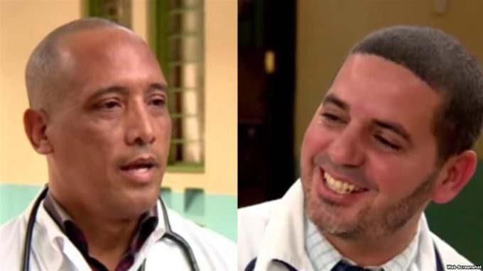 Dr Herera Correa (L), a general practitioner and Dr Landy Rodriguez, a surgeon who were kidnapped in Mandera County