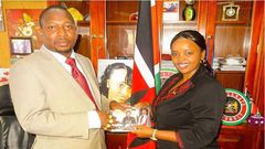 File image of Rev Lucy Natasha with Mike Sonko