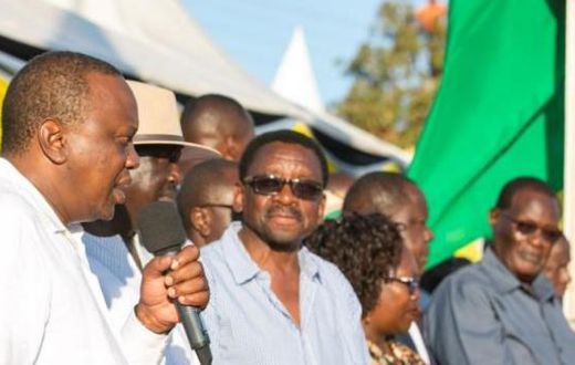 File image of President Uhuru Kenyatta with James Orengo when the president visited Kisumu early this year