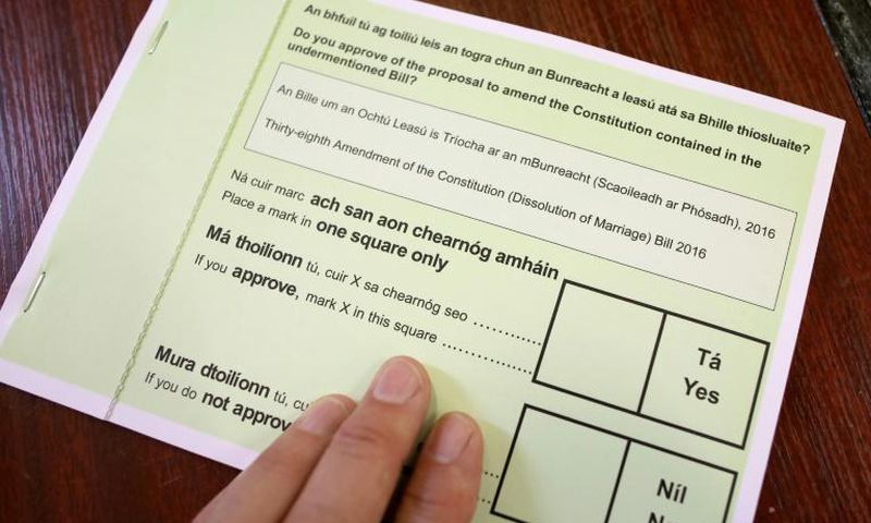 The outcome of Friday's referendum will also see Irish lawmakers granted powers to recognise foreign divorces once it is signed into law by the president