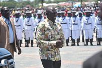 DP Ruto arriving for the Mashujaa day celebrations in Mombasa