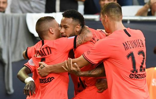 Love in: Neymar has scored PSG's last three Ligue 1 goal including the winner against Botdeaux