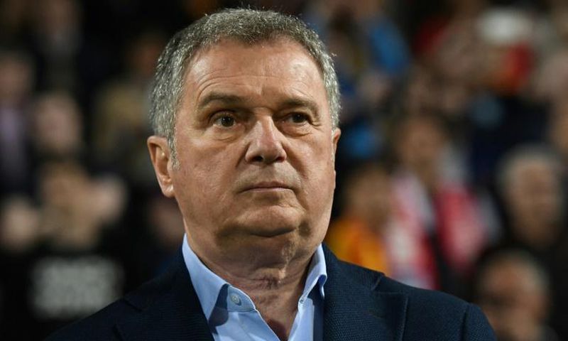 Montenegro's Serbian head coach Ljubisa Tumbakovic (pictured March 2019) and two Serb players on the squad were not listed in the line-up on UEFA's website or seen on the pitch