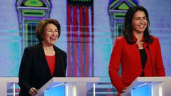 Klobuchar reminds the men onstage: Women know something about abortion, too
