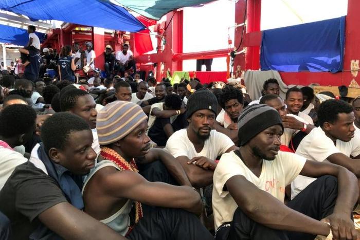 Most of the 356 migrants on the Ocean Viking are adult men
