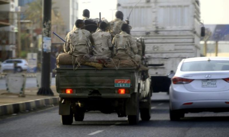 Piled onto pickup trucks mounted with machine guns, Sudan's Rapid Support Forces (pictured June 5, 2019) are seen by some protesters as a new version of the infamous Janjaweed militias accused of horrific abuses in Darfur