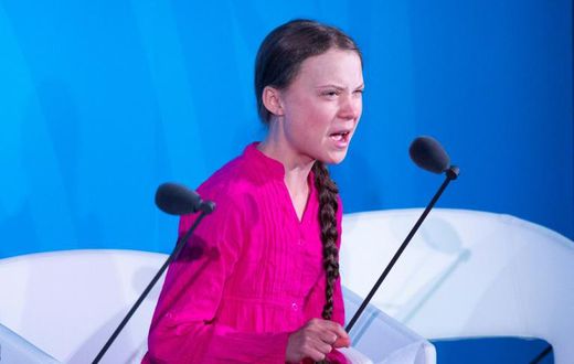 Youth climate activist Greta Thunberg speaks during the UN Climate Action Summit on September 23, 2019 at the United Nations Headquarters in New York City