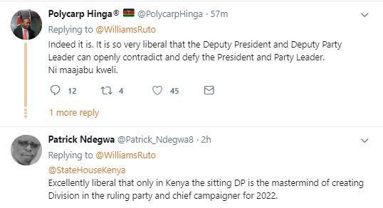 Kenyans outsmart DP Ruto after his remarks on Tuju’s role in Raila’s camp