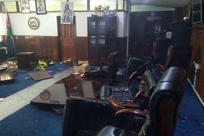 Teargas, chaos as goons attack Beatrice Elachi in Nairobi county assembly speaker's office