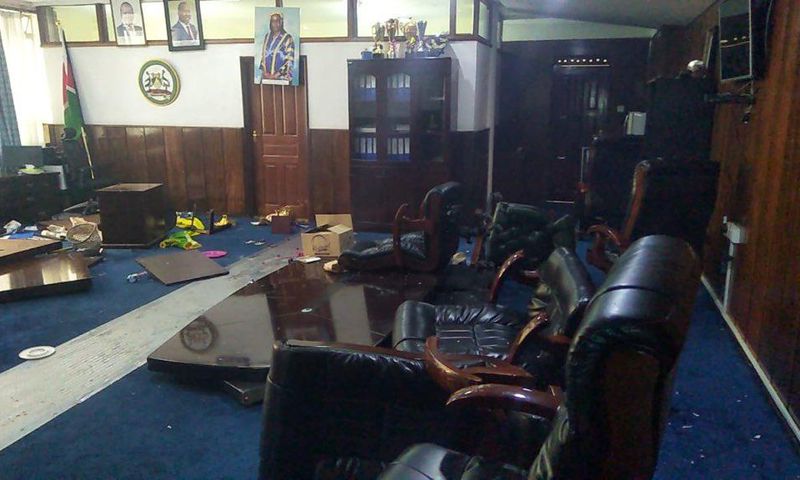 Teargas, chaos as goons attack Beatrice Elachi in Nairobi county assembly speaker's office