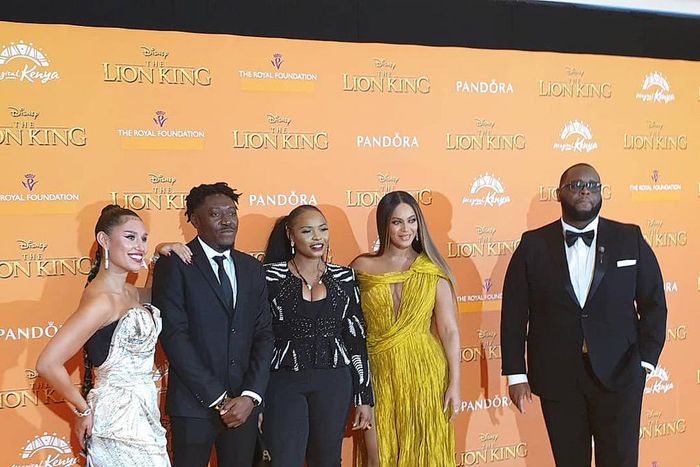 Yemi Alade with Beyonve at the Lion King movie premiere  in London