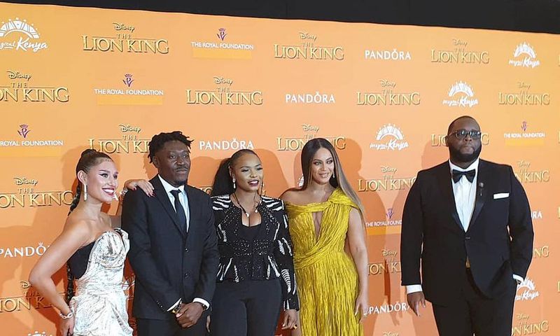 Yemi Alade with Beyonve at the Lion King movie premiere  in London