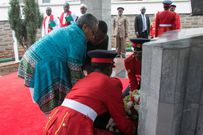 President Uhuru Kenyatta and First Lady Margaret Kenyatta lay wreath at Mzee Jomo Kenyatta's mausoleum. Uhuru announced the end of public commemoration of Mzee's death during 41st memorial service on August 22, 2019