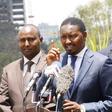 File image of CS Mwangi Kiunjuri addressing the press Looking on is MP Junet Mohamed, Raila Odinga and Paul Otuoma