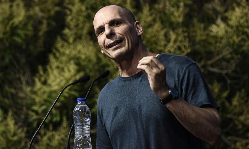Greek economist and former finance minister Yanis Varoufakis, pictured July 03, said an officer at Charles de Gaulle airport pushed him, grabbed his passport and told him to stand against the wall
