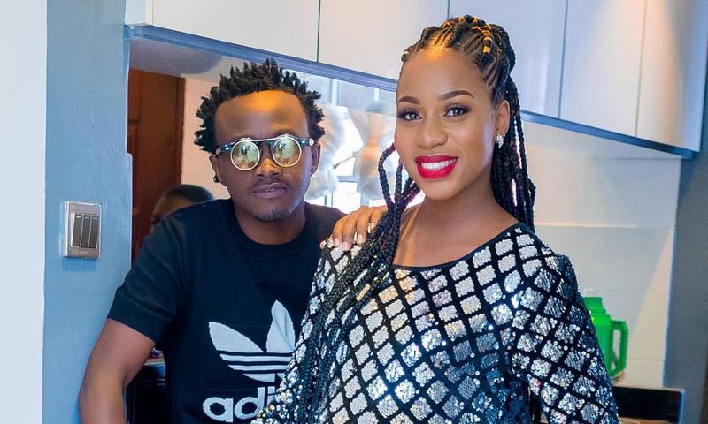 Bahati with his Wife Diana Marua