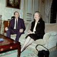 Jacques Chirac, seen here with Margaret Thatcher in 1987, was caught on microphone making an offensive remark during tense European talks with the British prime minister