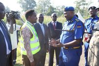 Inspector General Hillary Mutyambai names Kakamega traffic police as the best in the country during impromptu visit to a multi agency manned road block along Kisumu- Kakamega road