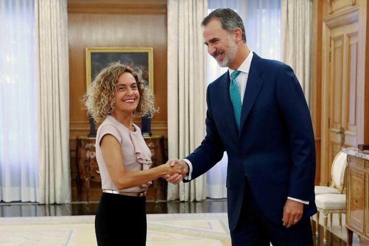 Spanish King Felipe VI met with parliament speaker Meritxell Batet ahead of talks next week with party parliamentary leaders