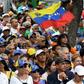 People at a session of the opposition-led National Assembly at Alfredo Sadel square in Caracas on July 23, 2019