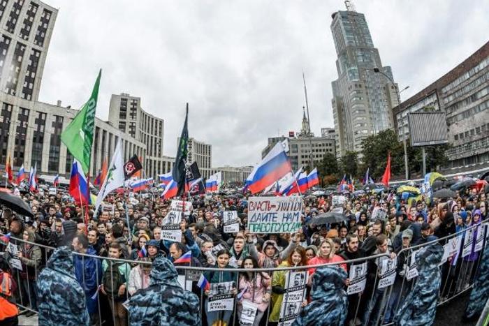 Tens of thousands took to the streets of Moscow after authorities refused to allow prominent opposition candidates to stand for the city parliament in September 8 elections