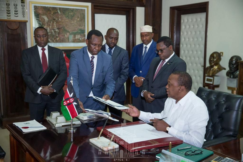 President Uhuru Kenyatta at his office on May 13, 2019