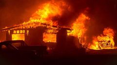 Fire razes down police camp