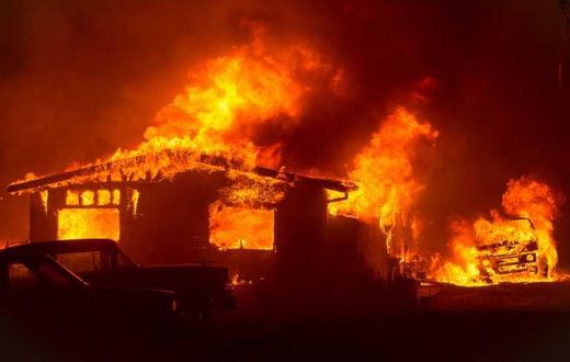 Fire razes down police camp