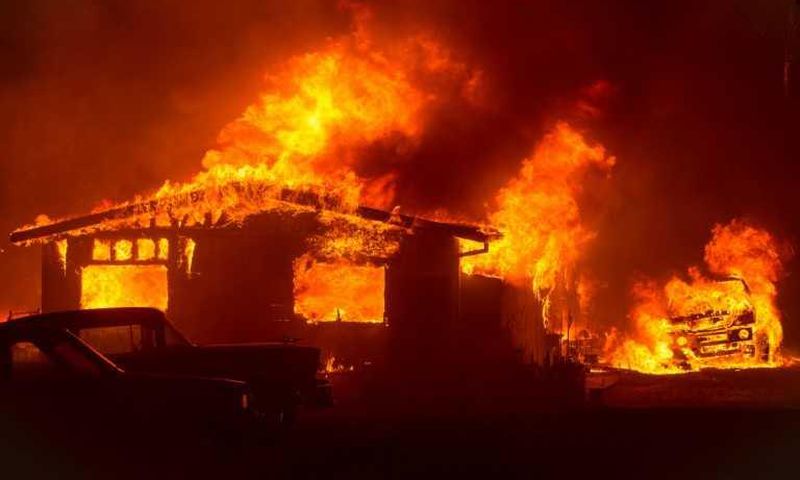 Fire razes down police camp