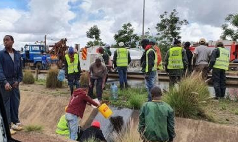 Fuel tanker overturns on Thika Superhighway causing traffic snarl up at Kenyatta University