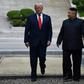 North Korea's leader Kim Jong Un and US President Donald Trump at the Military Demarcation Line
