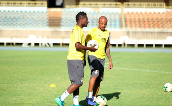 Asamoah Gyan and Andre Ayew