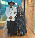 Bride in black wedding dress (My Afro Caribbean Wedding)