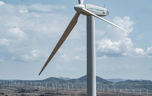 The sprawling 365-turbine wind farm is on the eastern shores of Lake Turkana