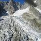 The Planpincieux glacier, on the Grandes Jorasses peak of the Mont Blanc massif, melted more than usual in the late-summer heat