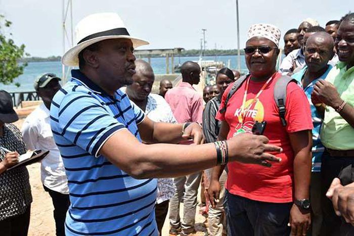 President Uhuru Kenyatta during a recent visit to Kwale County. Why Uhuru will be speaking with residents of Ongata Rongai today