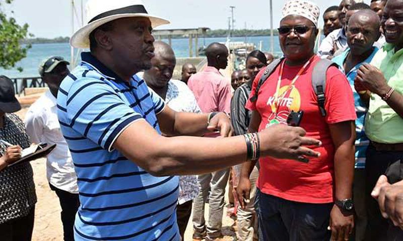 President Uhuru Kenyatta during a recent visit to Kwale County. Why Uhuru will be speaking with residents of Ongata Rongai today