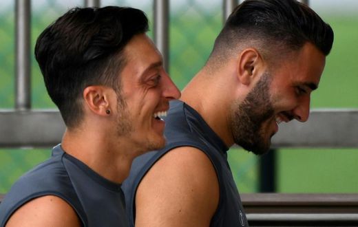 Arsenal players Mesut Ozil (L) Sead Kolasinac (R) were the victims of an attempted robbery